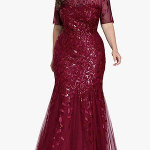 Burgundy long gown